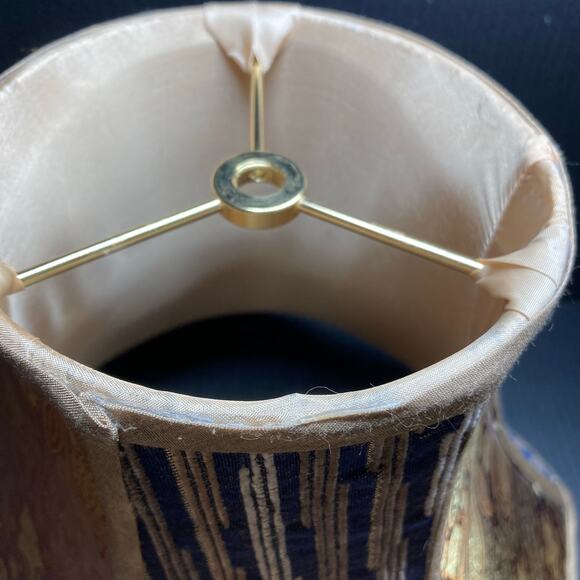 Vintage STIFFEL Multi color/patterned Fabric Bell Shape Lampshade. Pre-owned - Picture 4 of 10